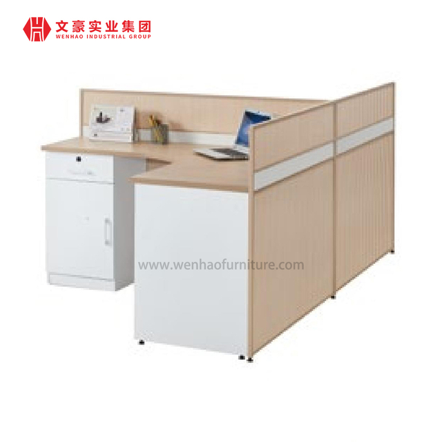 Mesa para funcionários com estação de trabalho de pedestal móvel fixa, cubículo de mesa de trabalho para 4/6 assentos