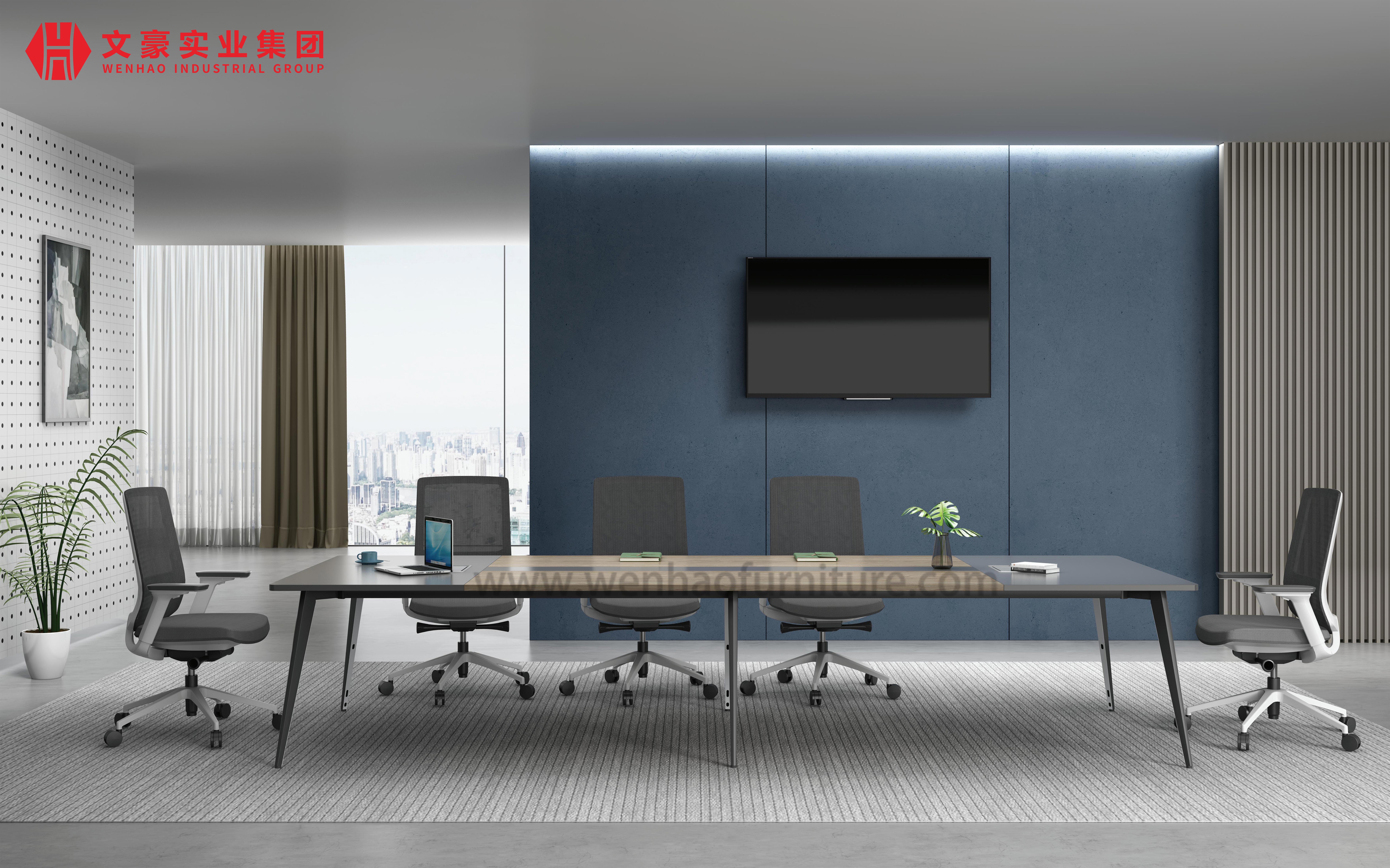 Mesa de reunião de escritório moderna, visita de trabalho simples, mesa de conferência de discussão de luxo