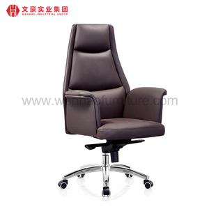 Cadeira de escritório com encosto alto PU executivo de luxo ergonômico PU acolchoado cadeira de couro para dormir Cadeira de escritório