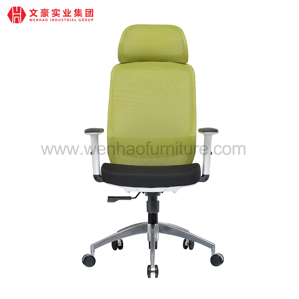 Cadeiras estofadas modernas da fábrica ergonômica verde da cadeira de giro do escritório da malha com braços ajustáveis