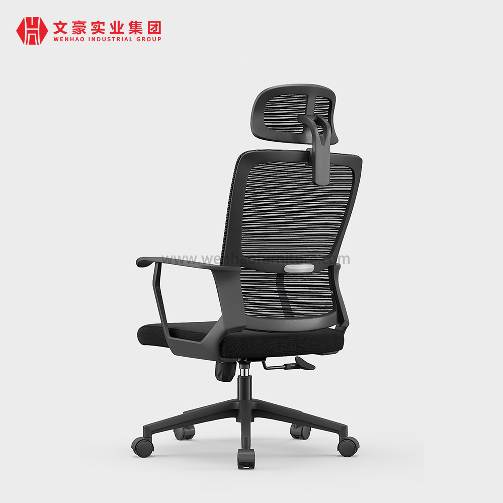 Cadeiras de mesa estofadas giro ergonômico da cadeira do escritório da malha preta moderna com encosto de cabeça ajustável