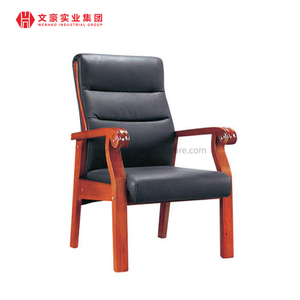 Cadeira de escritório do chefe da cadeira de conferência da madeira maciça da boa qualidade com couro genuíno